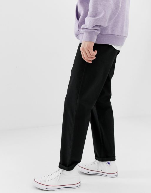 ASOS DESIGN - Chino comodi stile skater neri