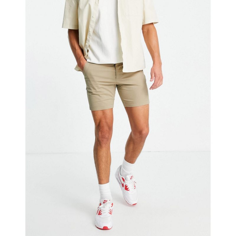 Pantaloncini Uomo DESIGN - Chino corti skinny beige