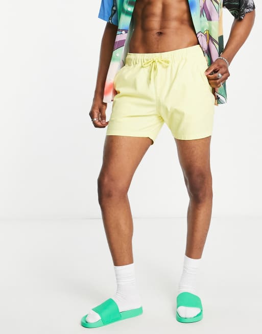 ASOS DESIGN - Chino corti skinny con vita elasticizzata gialli, 3 di 4