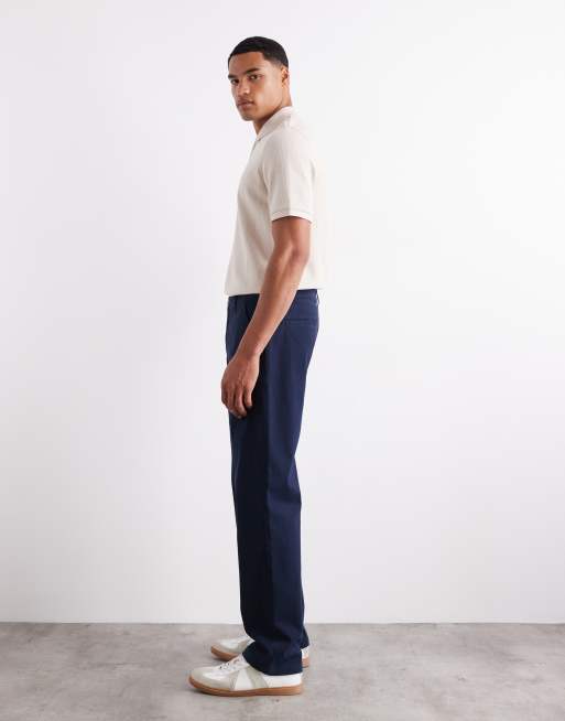ASOS DESIGN - Chino dritti blu navy, 3 di 5