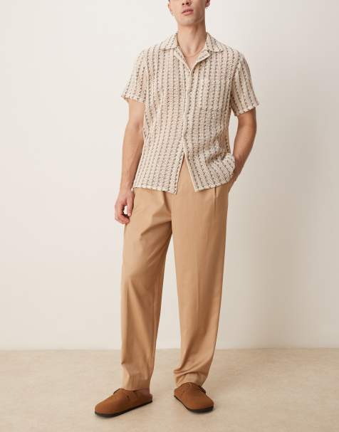 ASOS DESIGN - Chino eleganti affusolati color cuoio con doppie pieghe e vita elasticizzata - view 1