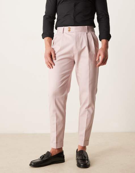 ASOS DESIGN - Chino eleganti affusolati in cotone color rosa polvere - view 1