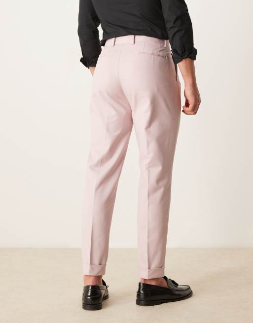 ASOS DESIGN - Chino eleganti affusolati in cotone color rosa polvere, 3 di 5