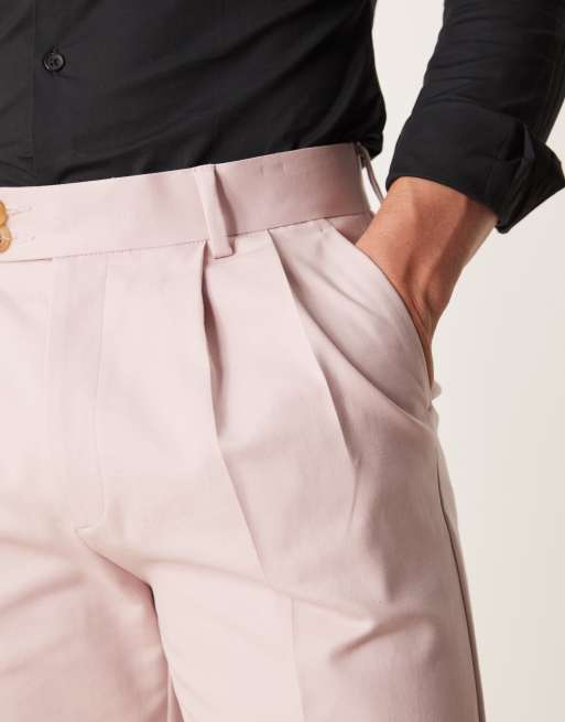 ASOS DESIGN - Chino eleganti affusolati in cotone color rosa polvere, 5 di 5