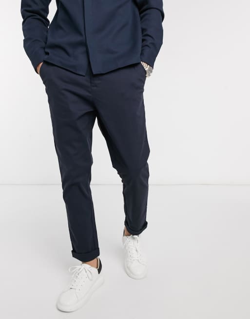 ASOS DESIGN – Chino-Karottenhose in Marineblau, 4 von 4