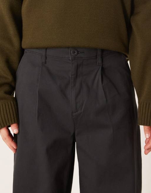 ASOS DESIGN - Chino larghi neri con pieghe, 5 di 5