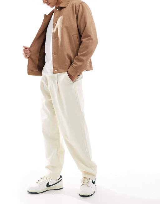 ASOS DESIGN - Chino met ballonpijpen in ecru