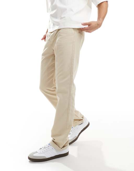 ASOS DESIGN - Chino met rechte pasvorm en wassing in stone