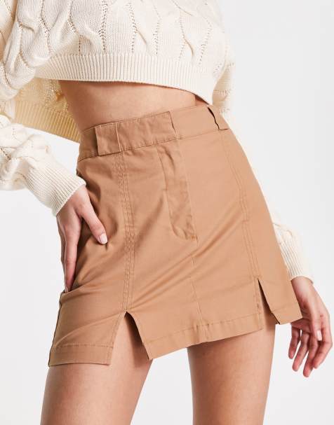ASOS DESIGN chino mini skirt in tan - view 1