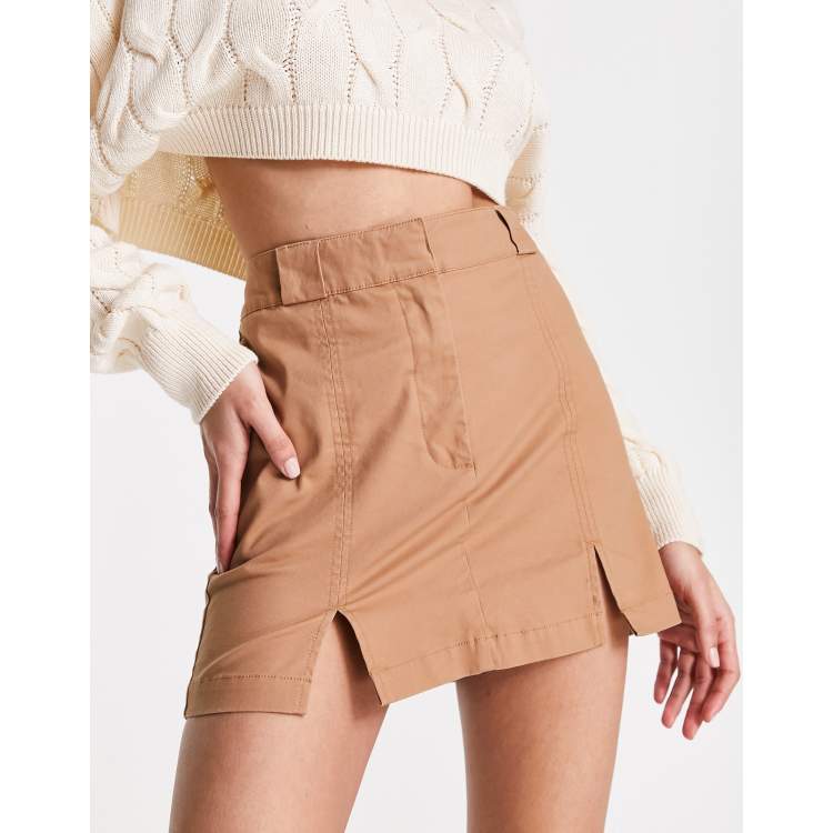 ASOS DESIGN chino mini skirt in tan | ASOS