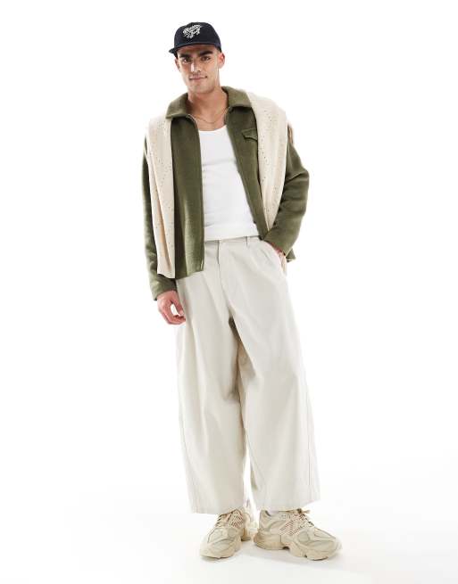 ASOS DESIGN - Chino oversize extra ampi color pietra
