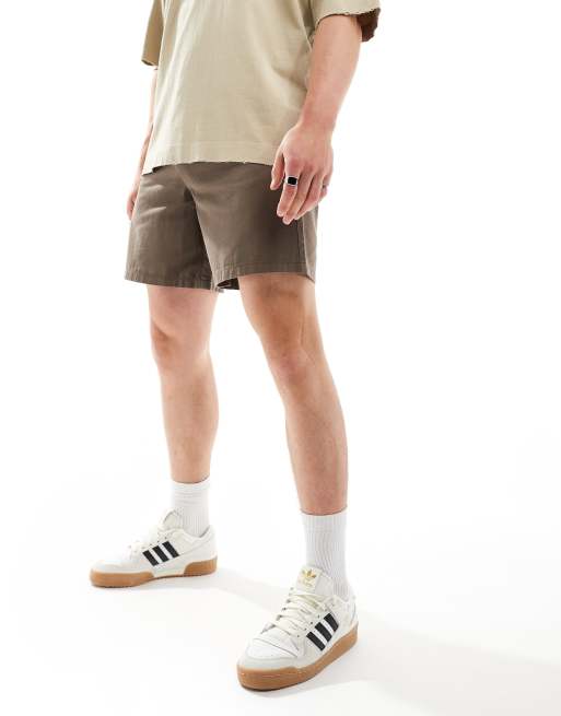 ASOS DESIGN chino shorts in brown