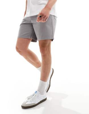 Asos Design Chino Shorts In Gray