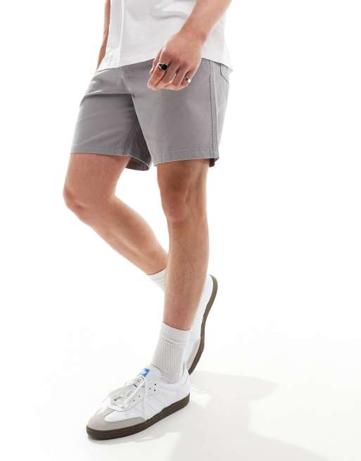 ASOS DESIGN chino shorts in gray