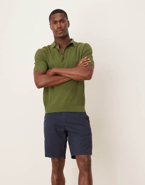 ASOS DESIGN – Chino-Shorts mit engem Schnitt in regulärer Länge, in Marineblau - view 1
