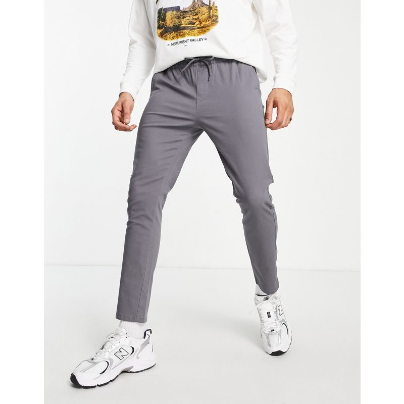 Uomo Pantaloni e chino DESIGN - Chino skinny con vita elasticizzata grigi