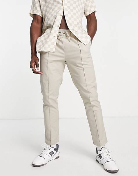 Chino slim con vita elasticizzata marroni Asos Uomo Abbigliamento Pantaloni e jeans Pantaloni Pantaloni chinos 