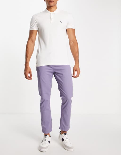 ASOS DESIGN - Chino slim con elastico in vita, colore blu