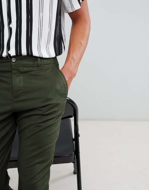 ASOS DESIGN - Chino slim kaki scuro, 3 di 4
