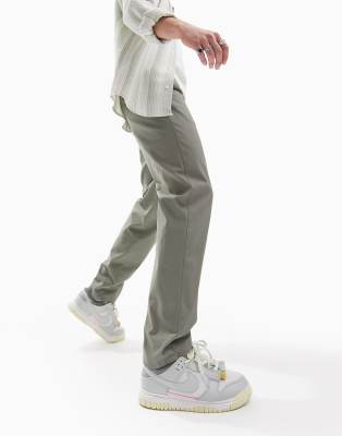 ASOS DESIGN relaxed skater chinos in khaki - ASOS Price Checker