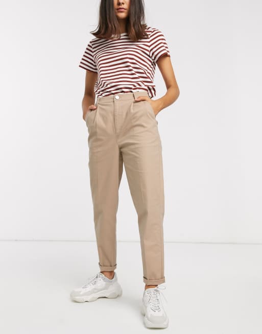 ASOS DESIGN chino trousers in stone