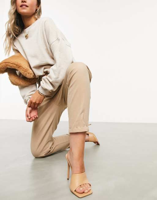 ASOS DESIGN - Chinobroek in kiezelkleur