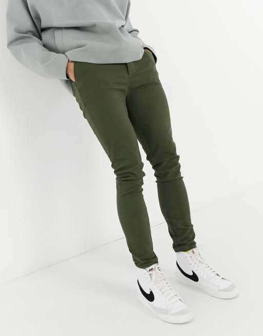 ASOS DESIGN – Chinohose aus Powerstretch in Khaki