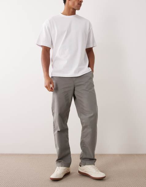 ASOS DESIGN – Chinohose in Grau mit geradem Schnitt - view 1