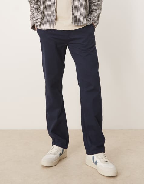 ASOS DESIGN – Chinohose in Marineblau mit geradem Bein - view 1