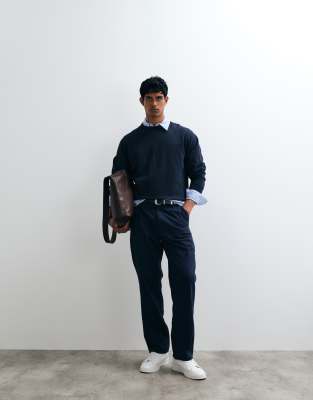 Chinohose mit geradem Schnitt in Marineblau-Navy Navy 60 Long