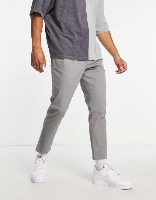 ASOS DESIGN - Chino's met cigarette pasvorm in grijs