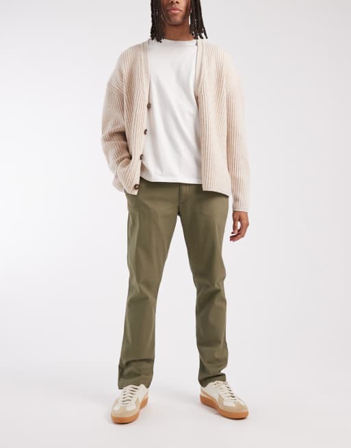 ASOS DESIGN – Chinosy o dopasowanym kroju w kolorze khaki, 2 z 5