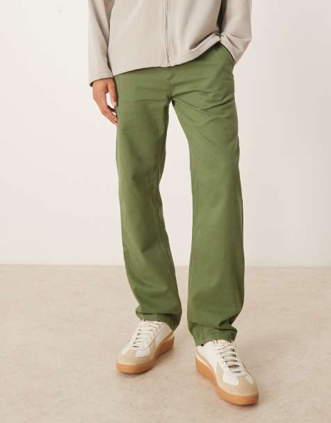 ASOS DESIGN – Chinosy o prostym kroju w kolorze khaki - view 1