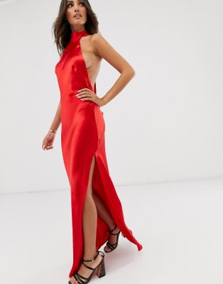 on a high maxi dress