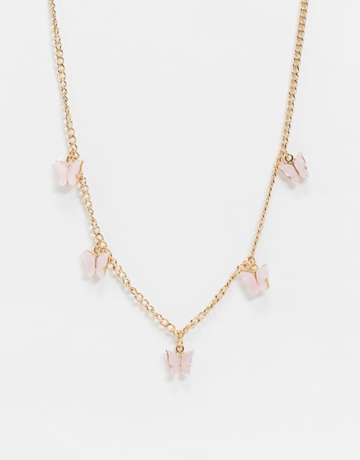 Pink butterfly deals choker