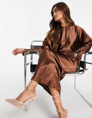 asos brown dress