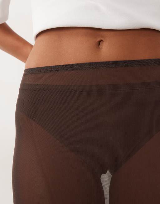 ASOS DESIGN – Chokladbrun midikjol i skir mesh, 5 av 5