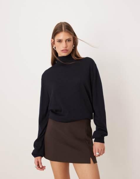 ASOS DESIGN – Chokladbrun miniskort i i pelmet-modell - view 1