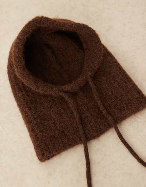 ASOS DESIGN – Chokladbrun, stickad huva, 3 av 3