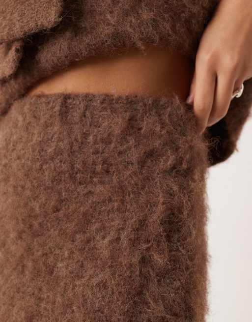 ASOS DESIGN – Chokladbrun, vippig, a-linjeformad kjol, del av set, 5 av 5