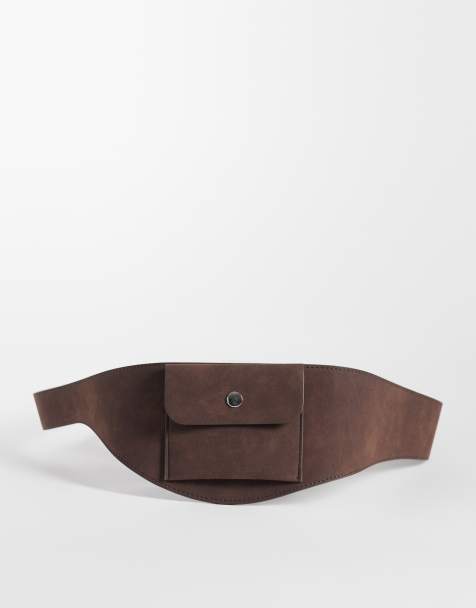 ASOS DESIGN – Chokladbrunt höftskärp med sidoficka - view 1