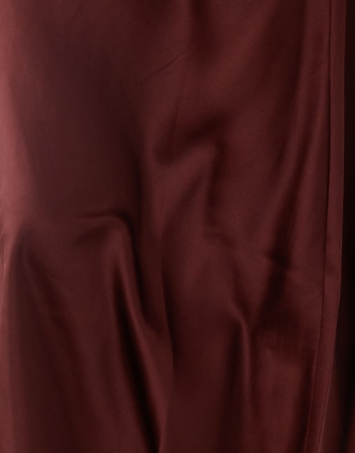 ASOS DESIGN - Chokoladebrun maxinederdel i satin, 5 af 5