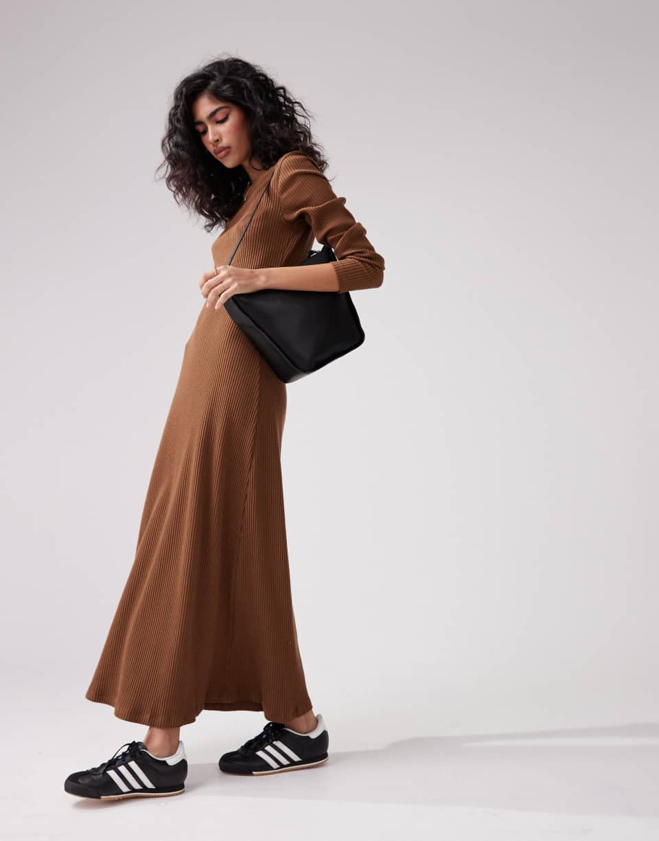 Chocolate Brown Midi Dress