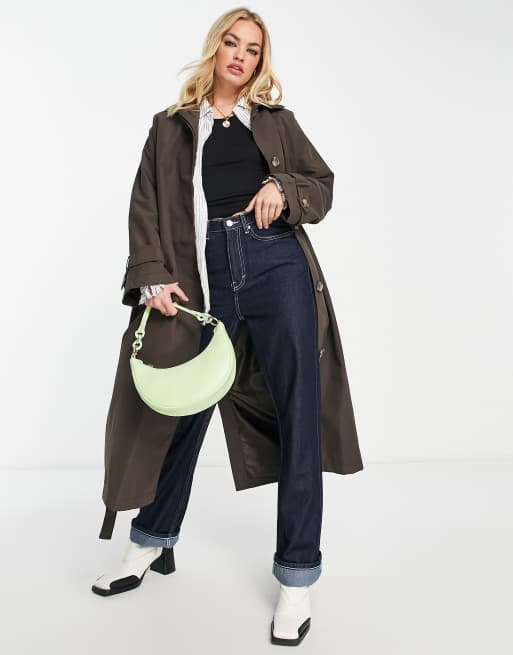 ASOS DESIGN - Chokoladebrun trenchcoat i boyfriend-design