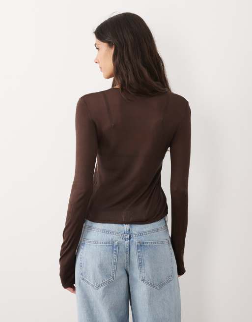 ASOS DESIGN - Chokoladebrun tætsiddende cardigan, 4 af 4