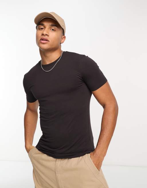 ASOS Design - Chokoladebrun tætsiddende T-shirt