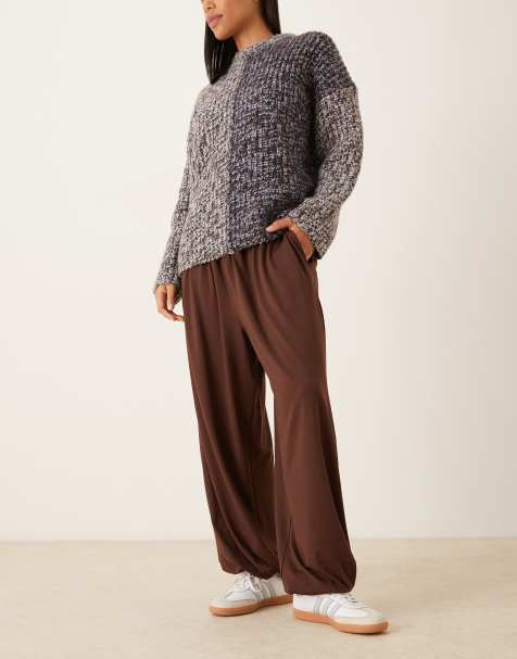 ASOS DESIGN - Chokoladebrune bukser med ballonben i bomuld - view 1