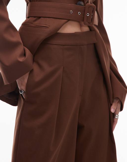 ASOS DESIGN - Chokoladebrune og skræddersyede bermuda-shorts med brede ben - Del af sæt, 2 af 5
