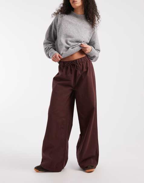 ASOS DESIGN - Chokoladebrune pull-on-cargobukser - view 1