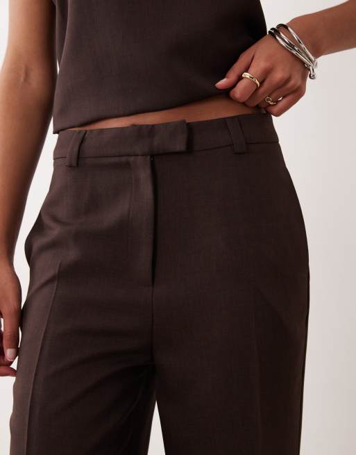 ASOS DESIGN - Chokoladebrune skræddersyede bukser med lige ben - Del af sæt , 3 af 4